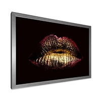 Sexy Golden Metallized Female Lips IV  Wall Art