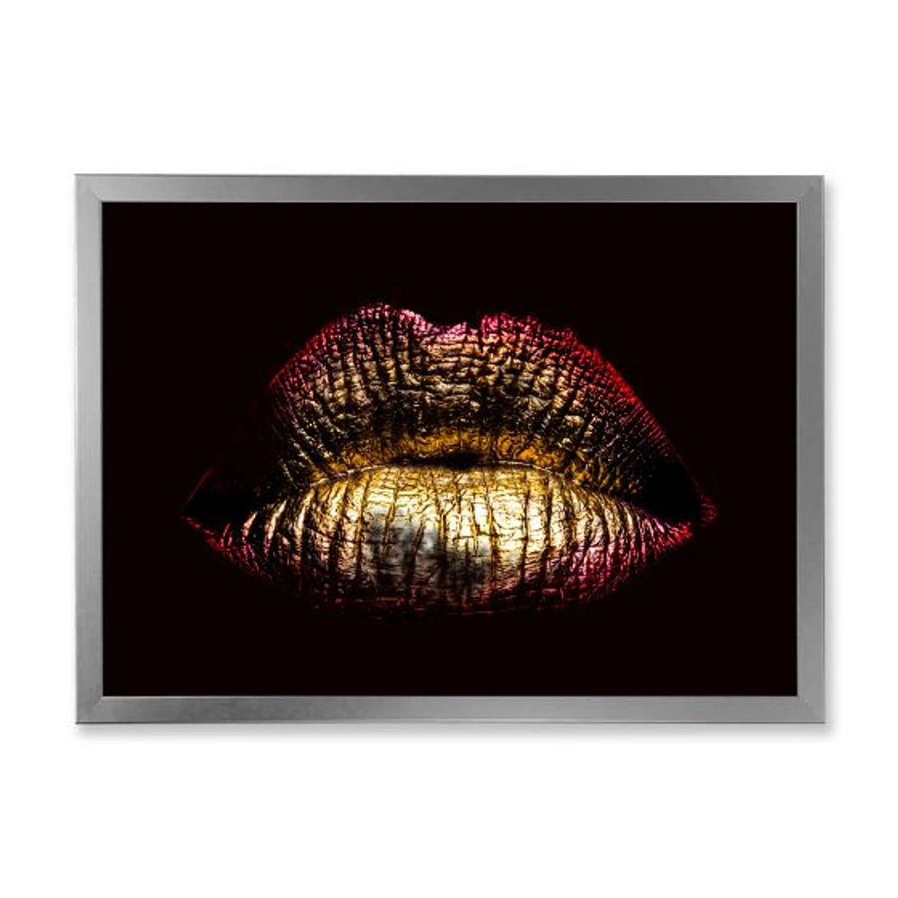 Toile « Sexy Golden Metallized Female Lips IV