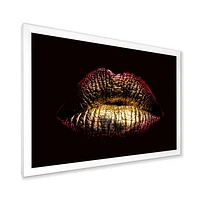 Sexy Golden Metallized Female Lips IV  Wall Art