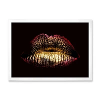 Sexy Golden Metallized Female Lips IV  Wall Art