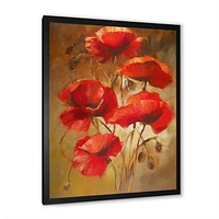 Toile « Red Blossoming Poppies IV »