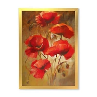 Red Blossoming Poppies IV  Wall Art