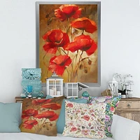 Red Blossoming Poppies IV  Wall Art