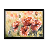 Red Poppy on A Field  Wall Art