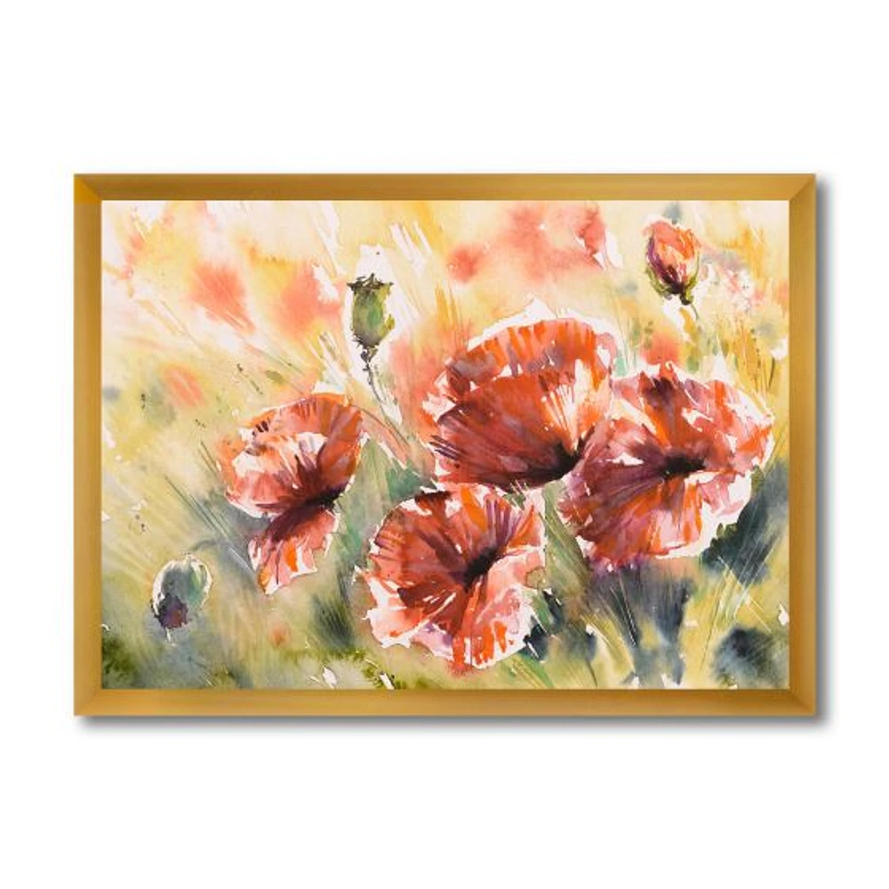 Red Poppy on A Field  Wall Art