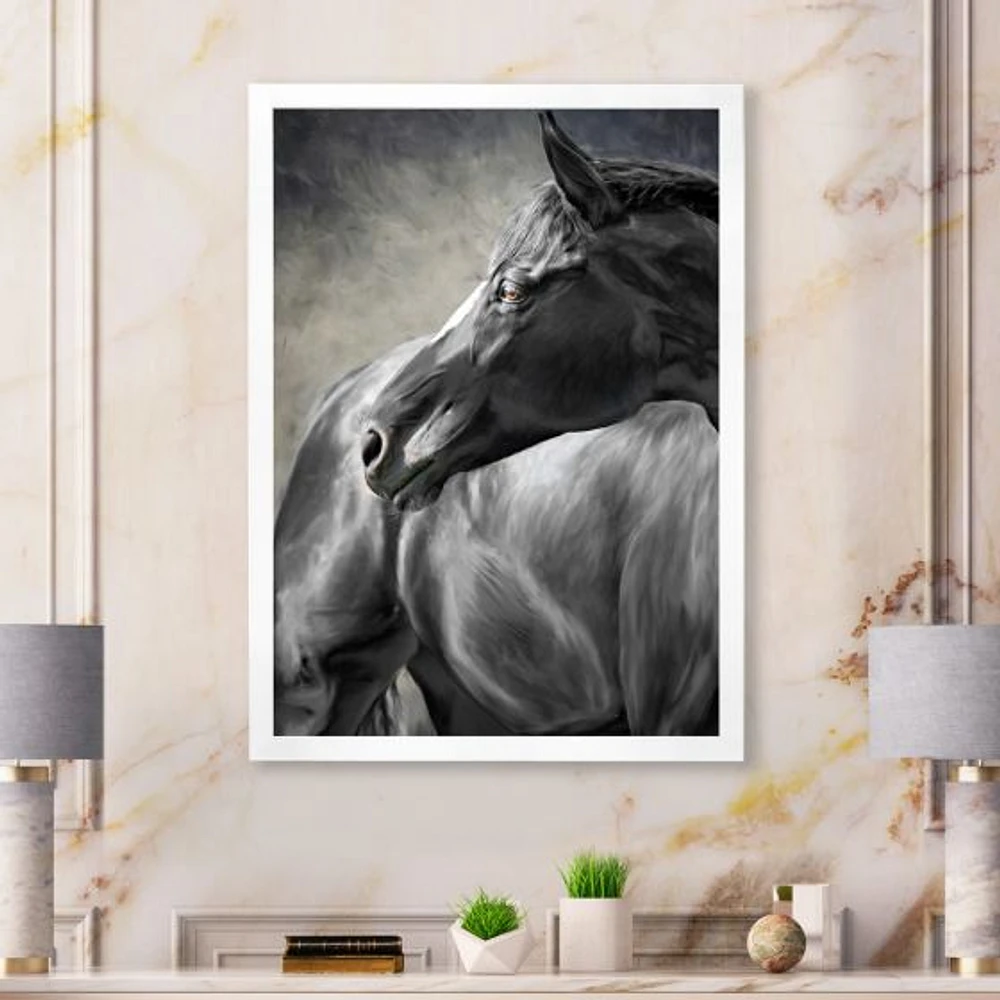 Toile imprimée « Portrait of A Black Horse »