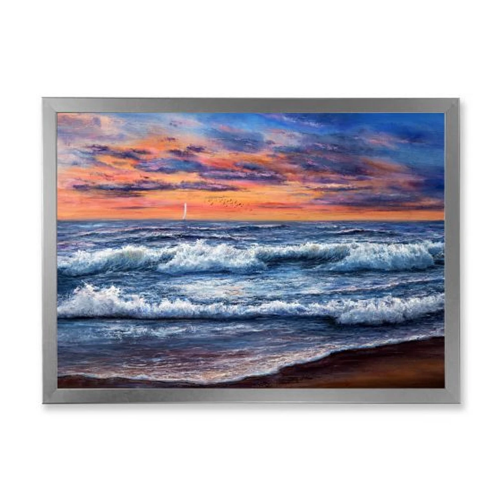 Sunset Over The Blue Ocean II  Wall Art