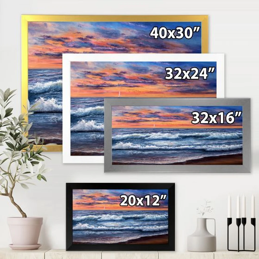 Sunset Over The Blue Ocean II  Wall Art