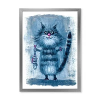 Cat Holding A Fish Its Claws  Wall Art