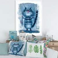 Cat Holding A Fish Its Claws  Wall Art