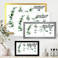 Green Eucalyptus Branches I  Canvas Wall Art Print