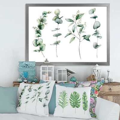 Green Eucalyptus Branches I  Canvas Wall Art Print