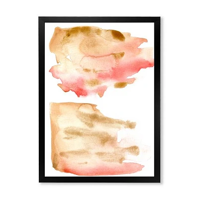 Pink Gold Red and Beige Abstract Clouds  Canvas Wall Art Print