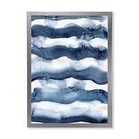 Abstract Classic Blue Waves  Wall Art