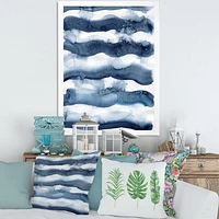 Abstract Classic Blue Waves  Wall Art