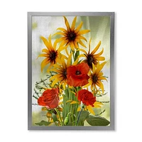 SunFlowers and Poppies The Wild Canvas Wall Art Print