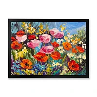 Colorful Spring WildFlowers  Canvas Wall Art Print