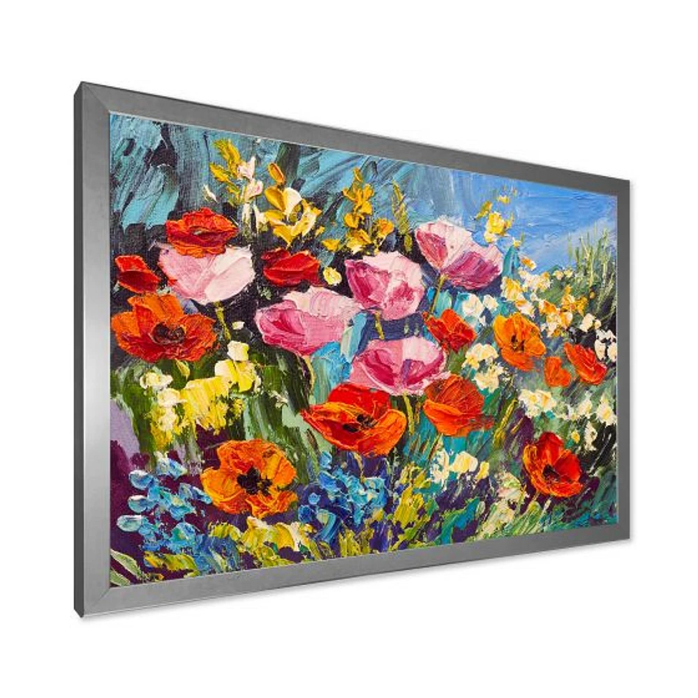 Colorful Spring WildFlowers  Canvas Wall Art Print