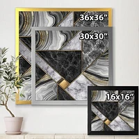 Marble Granite Agate with Touches of Gold  Canvas Wall Art Print