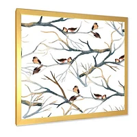 Little Birds on The Tree Branches I  Wall Art