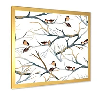 Toile imprimée « Little Birds on The Tree Branches I »