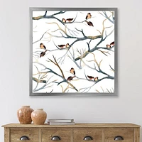 Toile imprimée « Little Birds on The Tree Branches I »