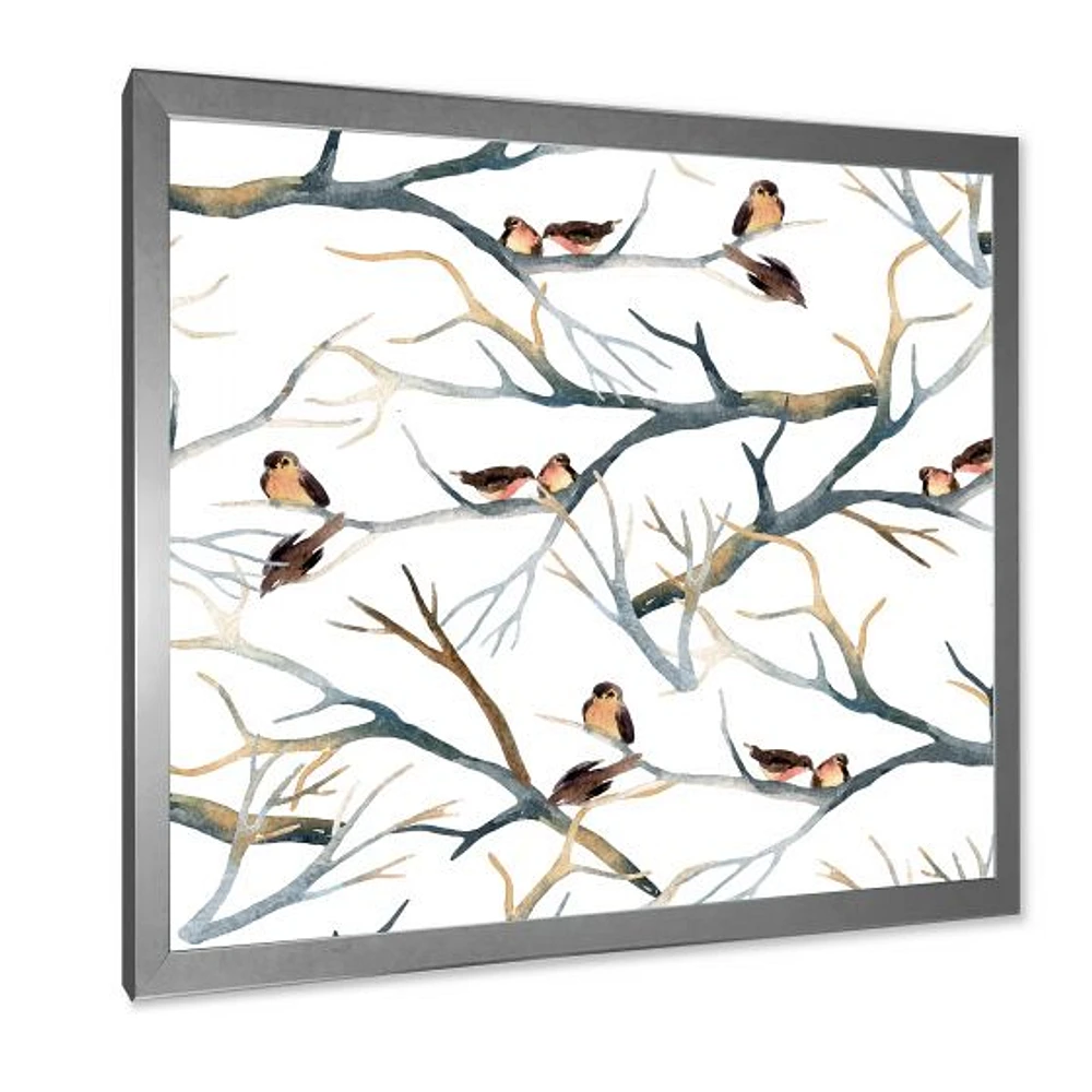 Little Birds on The Tree Branches I  Wall Art