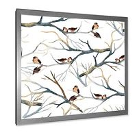 Toile imprimée « Little Birds on The Tree Branches I »