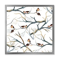 Toile imprimée « Little Birds on The Tree Branches I »