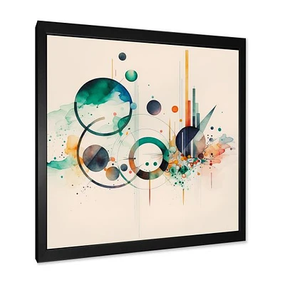 Multi-Color Watercolor Geometric Art Wall