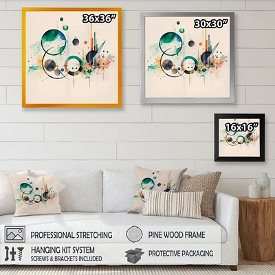 Multi-Color Watercolor Geometric Art Wall