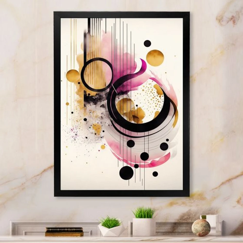 Pink Watercolor Abstract Wall Art