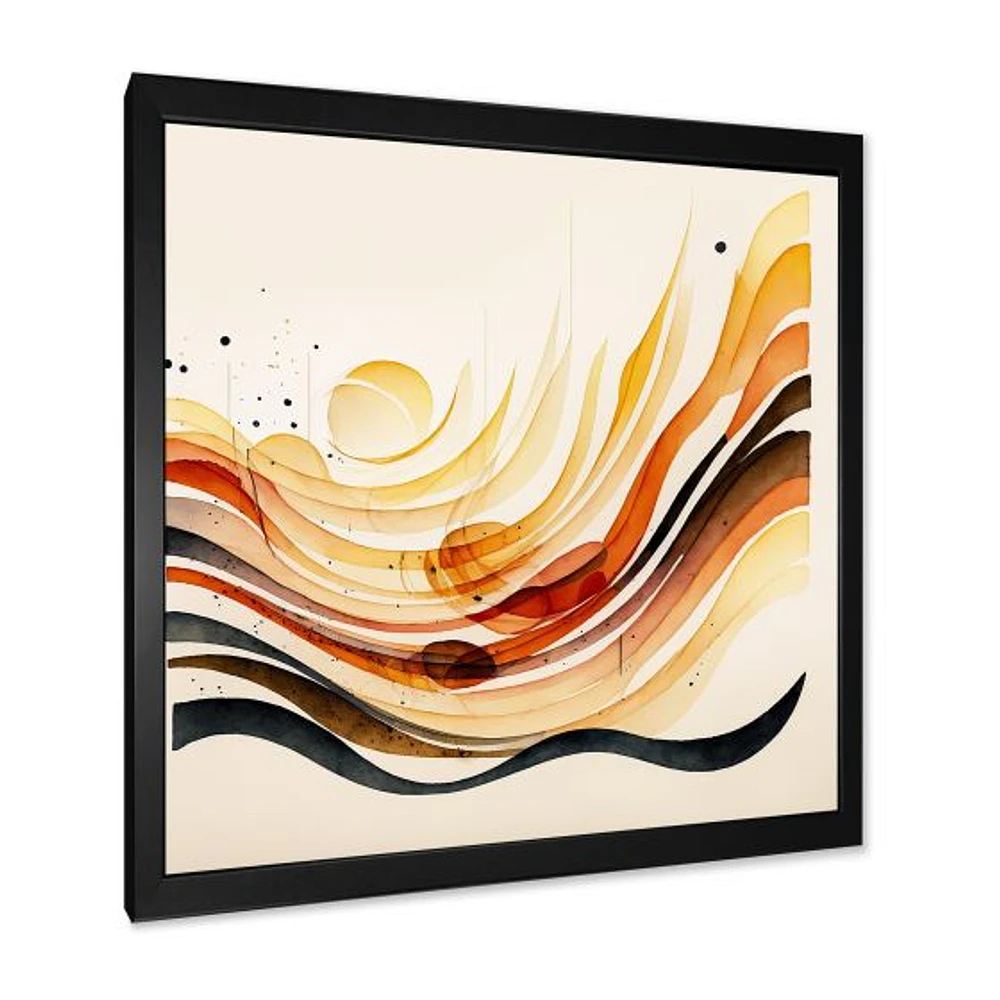 Burnt Orange Waves Abstract IV Wall Art