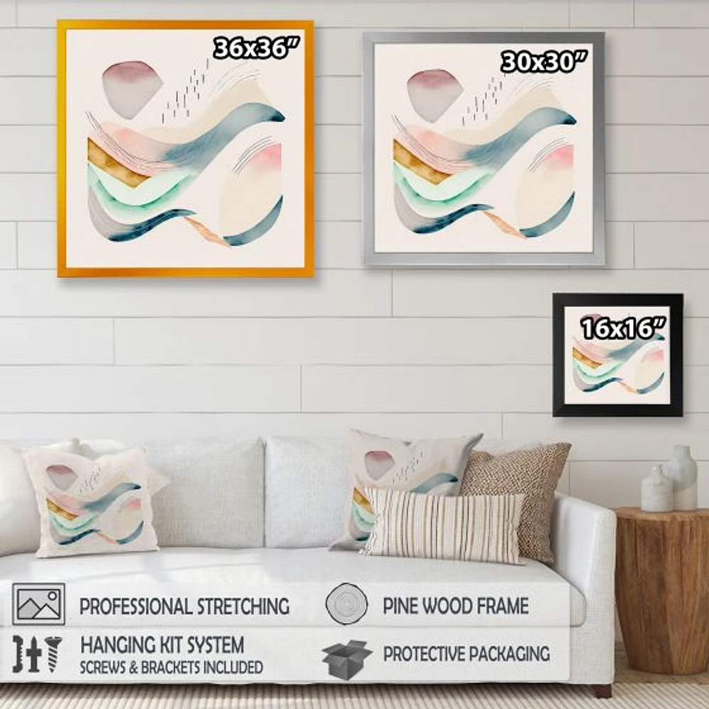 Multi-Color Pastel Waves Wall Art