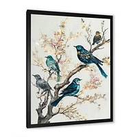 Multicolor Birds On Plum Blossoms Tree IX Wall Art