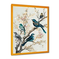 Multicolor Birds On Plum Blossoms Tree IX Wall Art