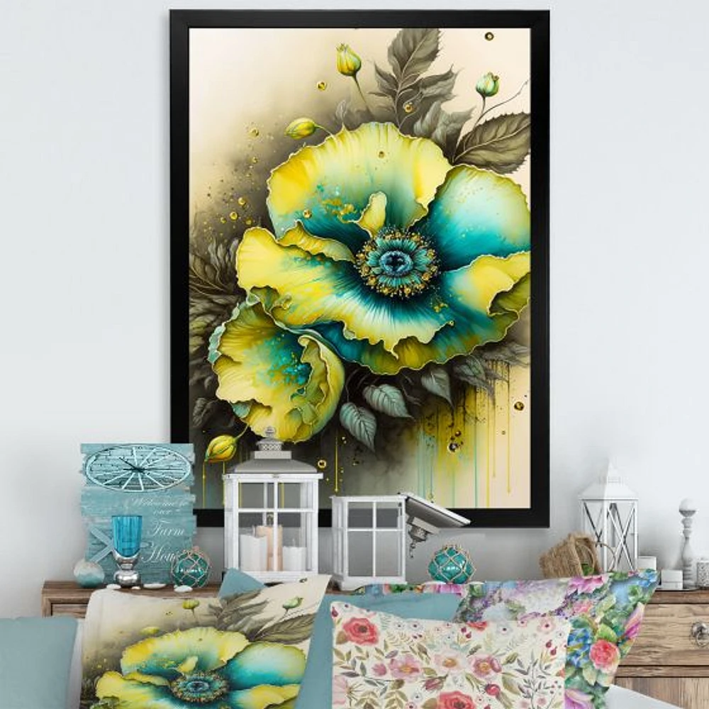 Vibrant Yellow Floral Design Wall Art