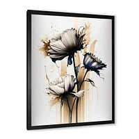 White Gerbera Flower On Golden Beige Paint Wall Art