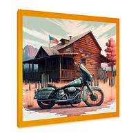 Motorcycle Parked At The Cabin V Wall Art