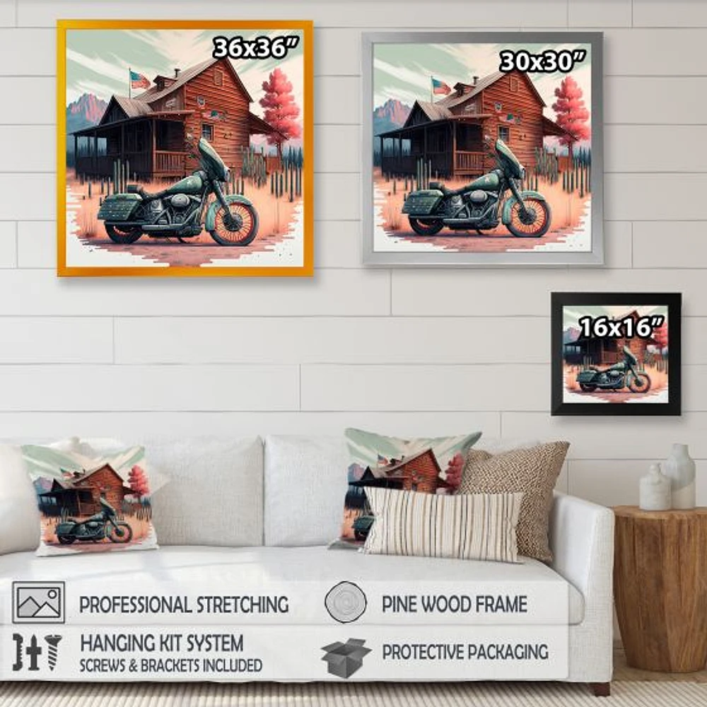 Motorcycle Parked At The Cabin V Wall Art