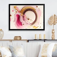 Pink Watercolor Circular Abstract Wall Art