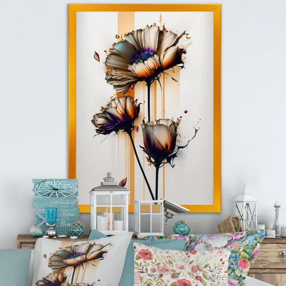 Daisy Flower On Abstract Fusion I Wall Art