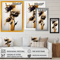 Orange Daisy Flower On Abstract Fusion Wall Art