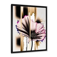 Pink Gerbera Flower On Abstract Fusion Wall Art