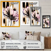 Pink Gerbera Flower On Abstract Fusion Wall Art