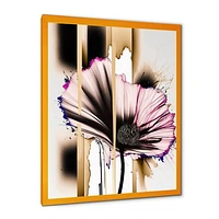 Pink Gerbera Flower On Abstract Fusion Wall Art