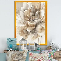 Single Beige Flower IV Wall Art