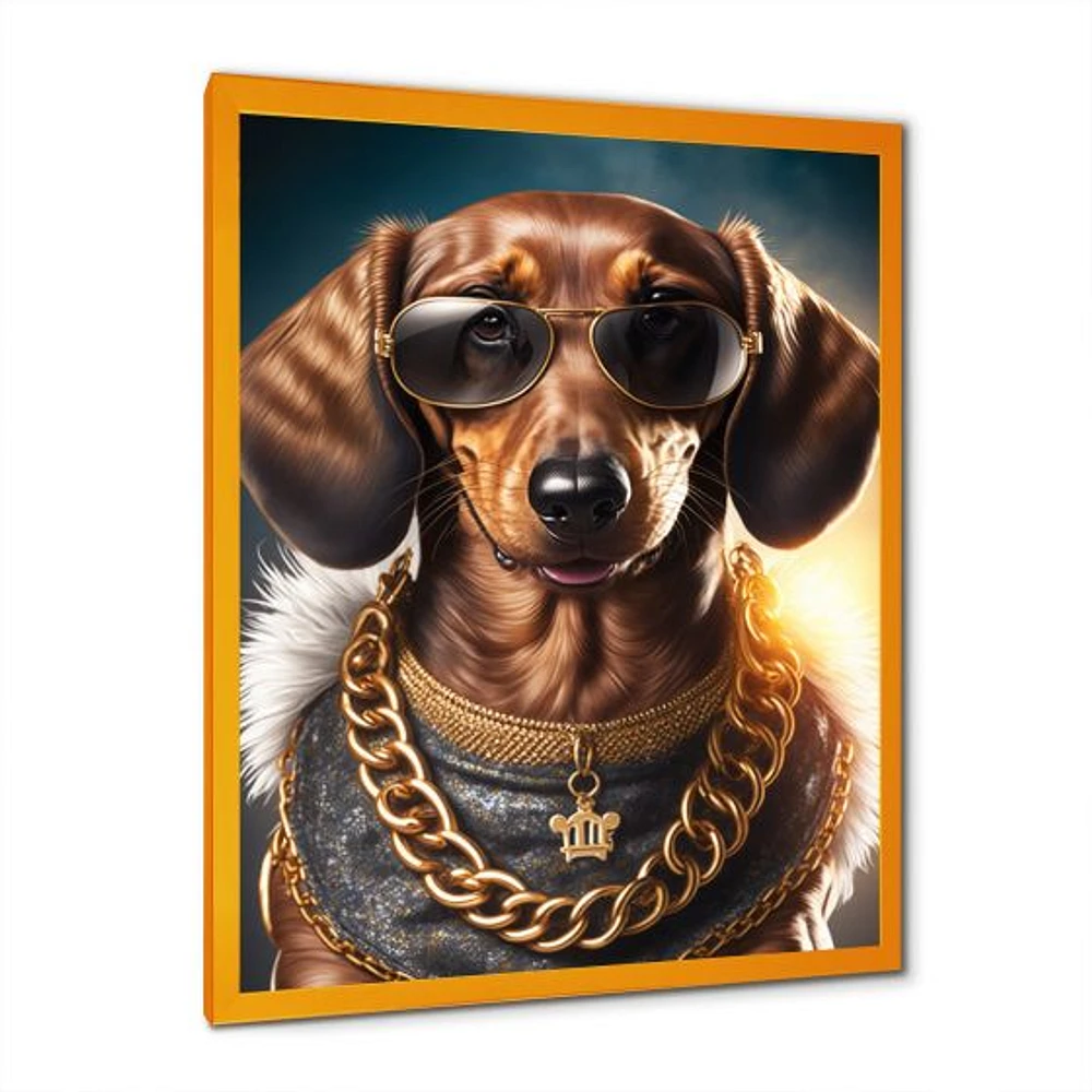 Dachshund Gangster NYC V Wall Art