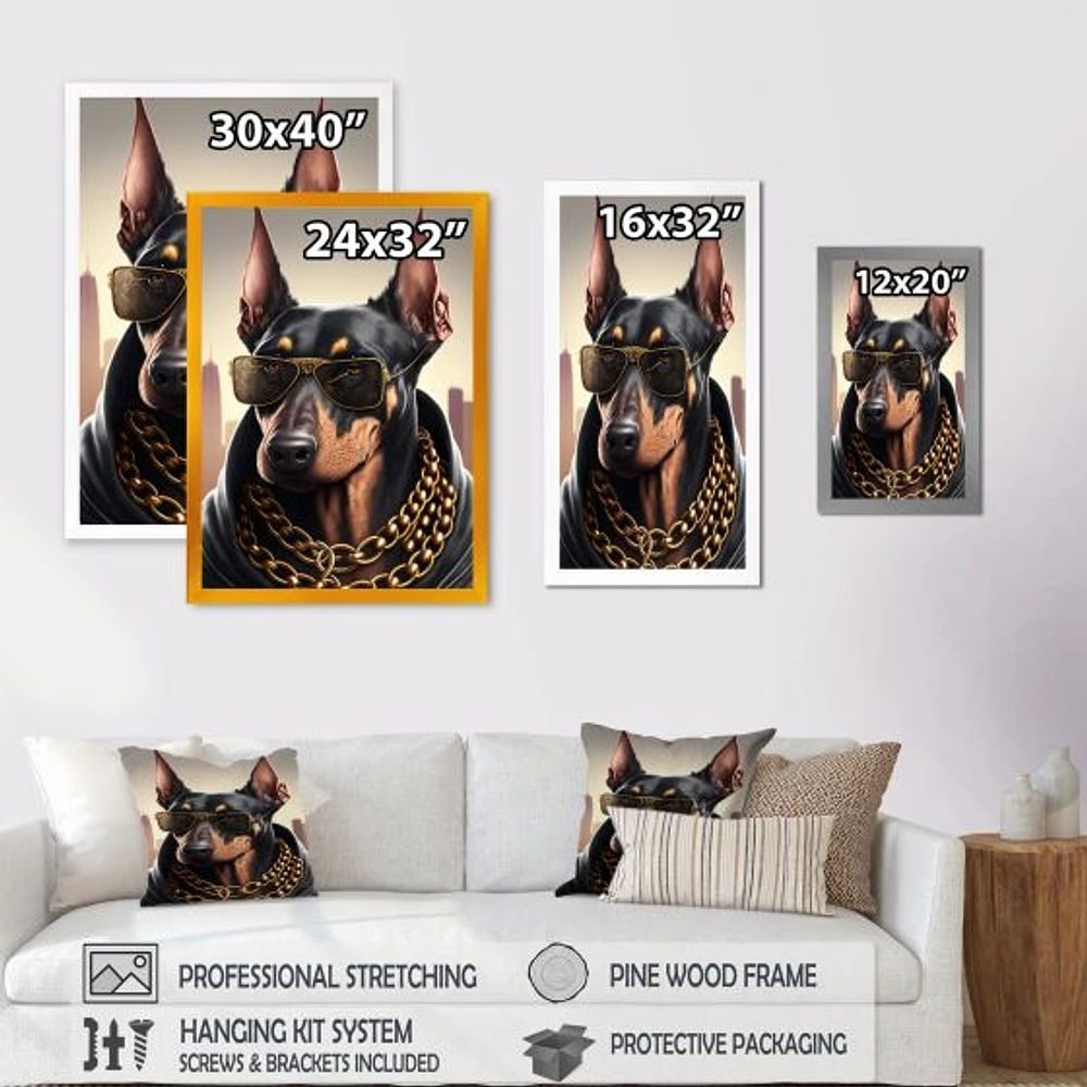 Doberman Gangster NYC I Wall Art