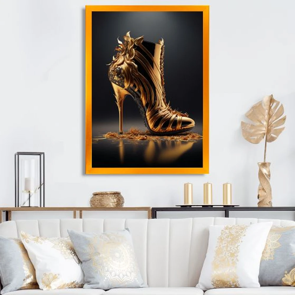 Golden Mechanic High Heel Wall Art